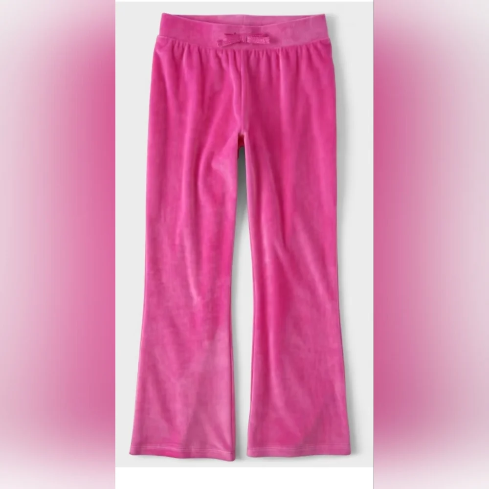The Children's Place Girl's Pink Velour Flare-Leg Activewear Pants Size 7/8 M